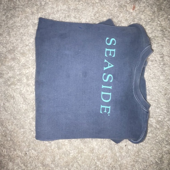 washed out blue with teal, S , Seaside Crewneck - Picture 1 of 5